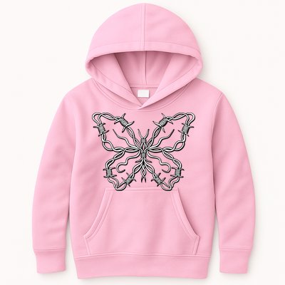 Barbed Wire Butterfly Kids Hoodie