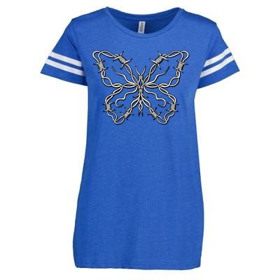 Barbed Wire Butterfly Enza Ladies Jersey Football T-Shirt