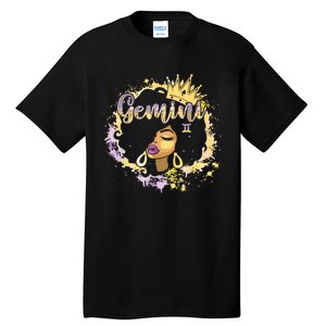 Black Women Birthday Melanin Girl Gemini Queen Tall T-Shirt