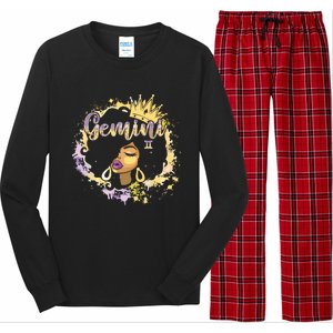 Black Women Birthday Melanin Girl Gemini Queen Long Sleeve Pajama Set