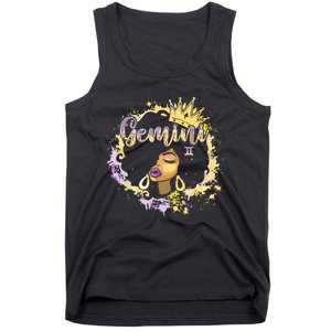 Black Women Birthday Melanin Girl Gemini Queen Tank Top