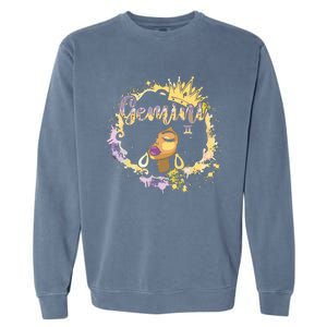 Black Women Birthday Melanin Girl Gemini Queen Garment-Dyed Sweatshirt