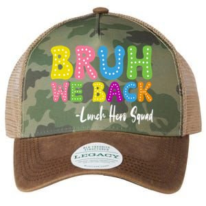 Bruh We Back Happy First Day Of School Lunch Hero Squad Gift Legacy Tie Dye Trucker Hat