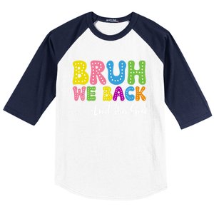 Bruh We Back Happy First Day Of School Lunch Hero Squad Gift Baseball Sleeve Shirt