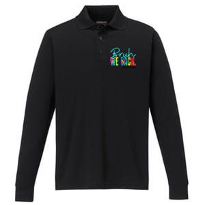 Bruh We Back Happy First Day Of School Lunch Hero Squad Funny Gift Performance Long Sleeve Polo