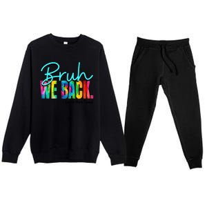 Bruh We Back Happy First Day Of School Lunch Hero Squad Funny Gift Premium Crewneck Sweatsuit Set