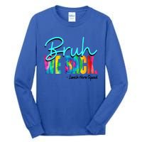 Bruh We Back Happy First Day Of School Lunch Hero Squad Funny Gift Tall Long Sleeve T-Shirt