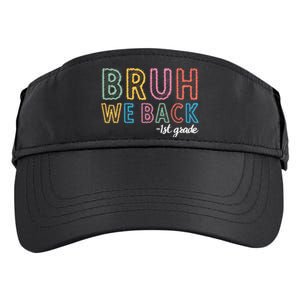 Bruh We Back 1st Grade Back To School 2024 Adult Drive Performance Visor