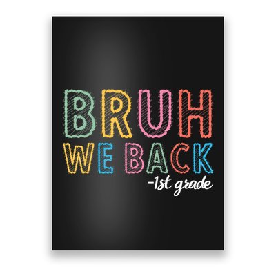 Bruh We Back 1st Grade Back To School 2024 Poster