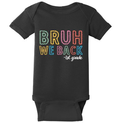 Bruh We Back 1st Grade Back To School 2024 Baby Bodysuit