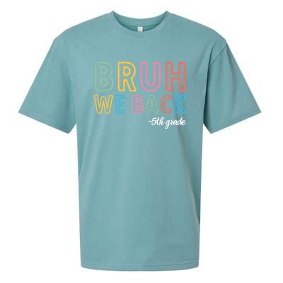 Bruh We Back 5th Grade Back To School Sueded Cloud Jersey T-Shirt