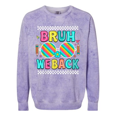 Bruh We Back To School Cute Color Bright Doodle Colorblast Crewneck Sweatshirt