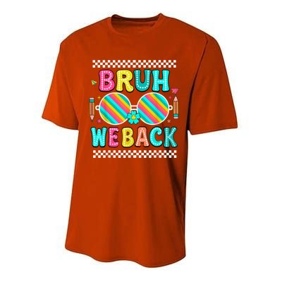 Bruh We Back To School Cute Color Bright Doodle Performance Sprint T-Shirt