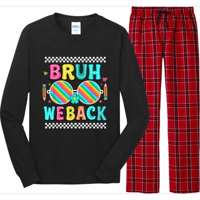 Bruh We Back To School Cute Color Bright Doodle Long Sleeve Pajama Set