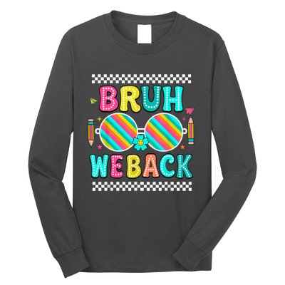 Bruh We Back To School Cute Color Bright Doodle Long Sleeve Shirt