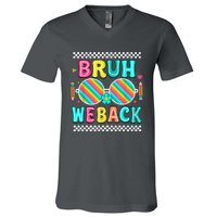 Bruh We Back To School Cute Color Bright Doodle V-Neck T-Shirt