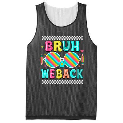 Bruh We Back To School Cute Color Bright Doodle Mesh Reversible Basketball Jersey Tank