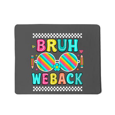 Bruh We Back To School Cute Color Bright Doodle Mousepad