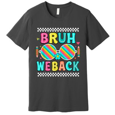 Bruh We Back To School Cute Color Bright Doodle Premium T-Shirt