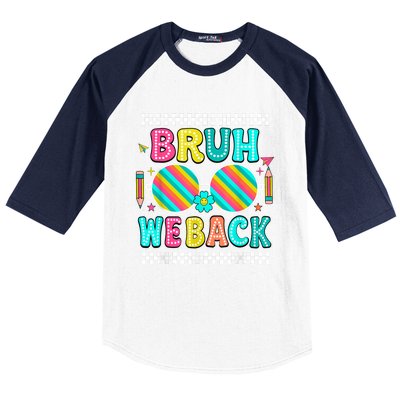 Bruh We Back To School Cute Color Bright Doodle Baseball Sleeve Shirt