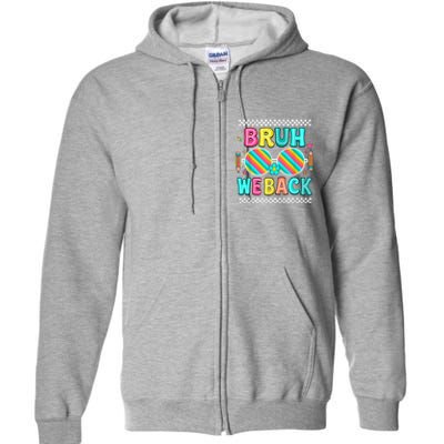 Bruh We Back To School Cute Color Bright Doodle Full Zip Hoodie