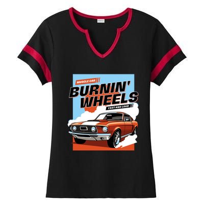 Burnin Wheels Ladies Halftime Notch Neck Tee