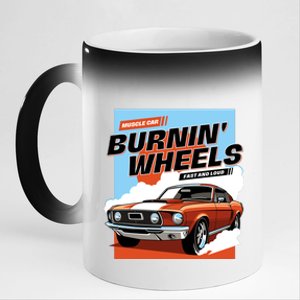 Burnin Wheels 11oz Black Color Changing Mug