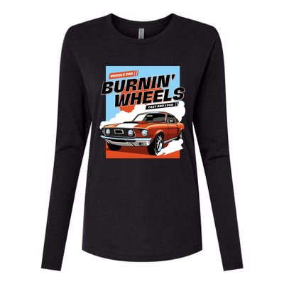 Burnin Wheels Womens Cotton Relaxed Long Sleeve T-Shirt