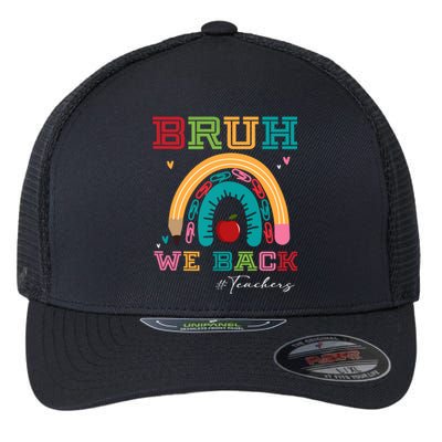 Bruh We Back Teachers RạInbow Flexfit Unipanel Trucker Cap