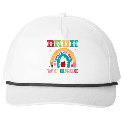 Bruh We Back Teachers RạInbow Snapback Five-Panel Rope Hat