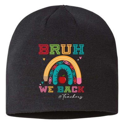 Bruh We Back Teachers RạInbow Sustainable Beanie