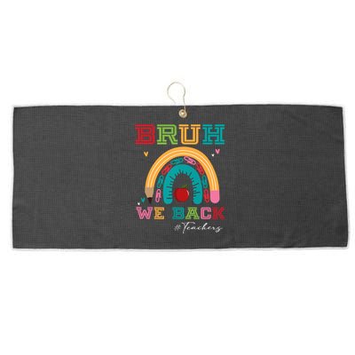 Bruh We Back Teachers RạInbow Large Microfiber Waffle Golf Towel