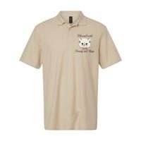 Blessed With Beauty And Rage Cute Lovely Cat Face Ribbon Softstyle Adult Sport Polo