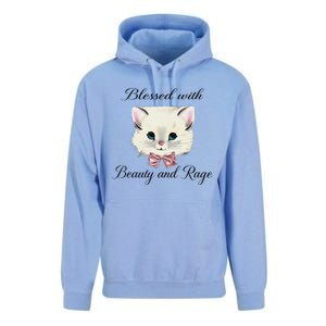 Blessed With Beauty And Rage Cute Lovely Cat Face Ribbon Unisex Surf Hoodie