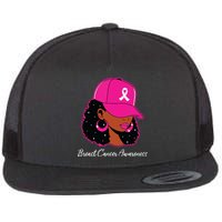 Black Women Breast Cancer Awareness Warrior Women Girl Flat Bill Trucker Hat