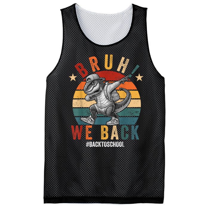 Bruh We Back Funny Back To School Gift Mesh Reversible Basketball Jersey Tank