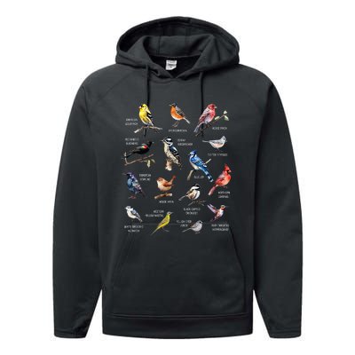 Bird Watching Bird Watcher Bird Lover Birder Birding Nerd Performance Fleece Hoodie