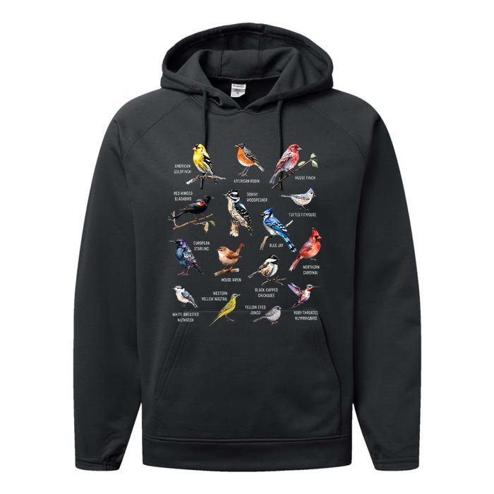 Bird Watching Bird Watcher Bird Lover Birder Birding Nerd Performance Fleece Hoodie