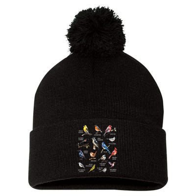 Bird Watching Bird Watcher Bird Lover Birder Birding Nerd Pom Pom 12in Knit Beanie