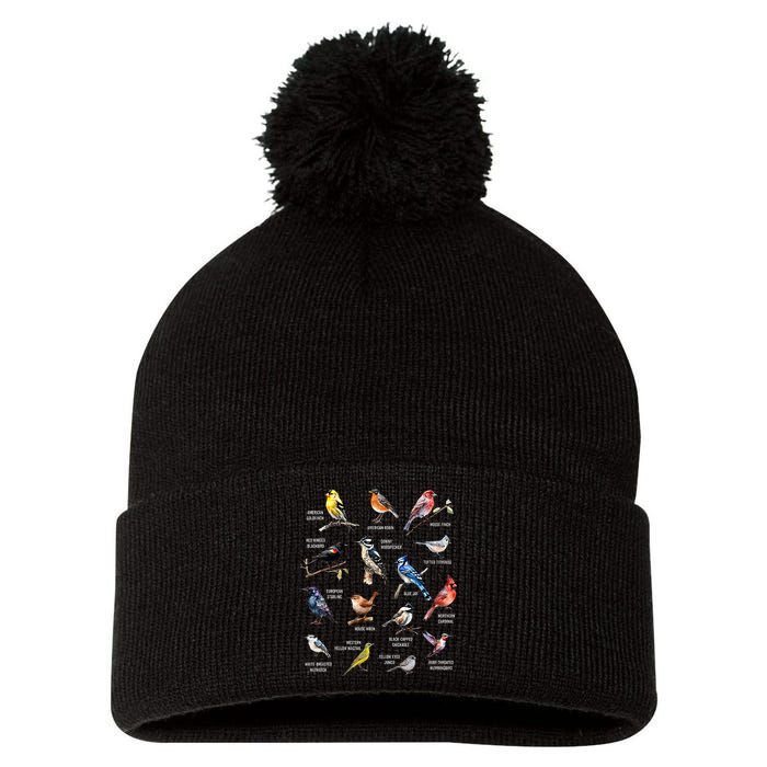Bird Watching Bird Watcher Bird Lover Birder Birding Nerd Pom Pom 12in Knit Beanie
