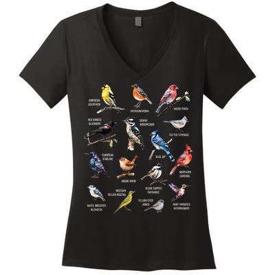 Bird Watching Bird Watcher Bird Lover Birder Birding Nerd Women's V-Neck T-Shirt