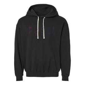 Bisexual Wildflower Bi Pride Bi Pride Bisexual Pride Garment-Dyed Fleece Hoodie