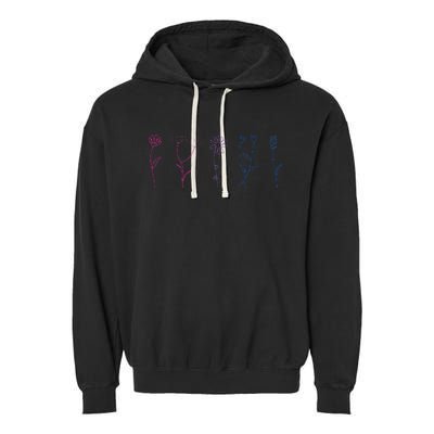 Bisexual Wildflower Bi Pride Bi Pride Bisexual Pride Garment-Dyed Fleece Hoodie