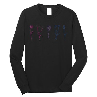 Bisexual Wildflower Bi Pride Bi Pride Bisexual Pride Long Sleeve Shirt