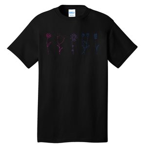 Bisexual Wildflower Bi Pride Bi Pride Bisexual Pride Tall T-Shirt