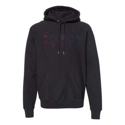 Bisexual Wildflower Bi Pride Bi Pride Bisexual Pride Premium Hoodie