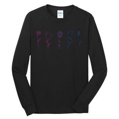 Bisexual Wildflower Bi Pride Bi Pride Bisexual Pride Tall Long Sleeve T-Shirt