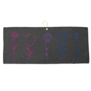 Bisexual Wildflower Bi Pride Bi Pride Bisexual Pride Large Microfiber Waffle Golf Towel