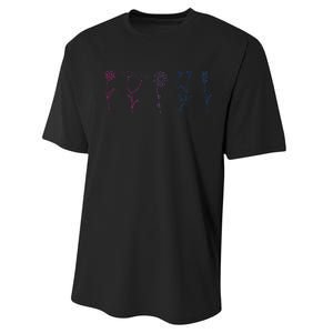 Bisexual Wildflower Bi Pride Bi Pride Bisexual Pride Performance Sprint T-Shirt