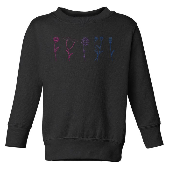 Bisexual Wildflower Bi Pride Bi Pride Bisexual Pride Toddler Sweatshirt